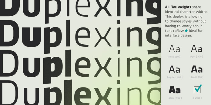 Urby typeface, 5 weights.