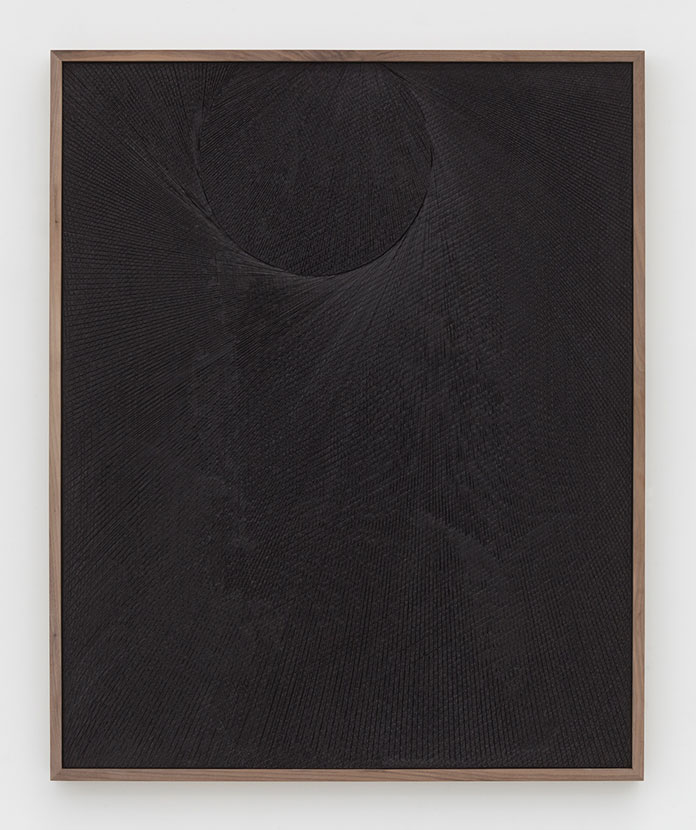Anthony Pearson, Untitled (Etched Plaster), 2015, medium coated pigmented hydrocal in walnut frame.
