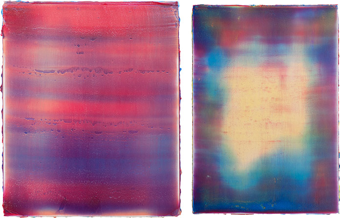Nejat Sati – left: Nefs 7, 2014 acrylic on canvas, 55x45 cm – right: Nefs 19, 2014, acrylic on canvas, 100x70 cm Nejat Sati – left: Nefs 7, 2014 acrylic on canvas, 55x45 cm – right: Nefs 19, 2014, acrylic on canvas, 100x70 cm