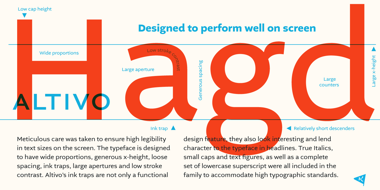 Designed to perform well on screen.