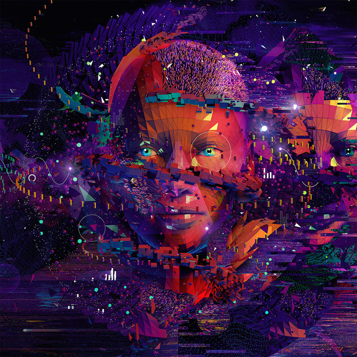 Digital illustration/key visual 'The Face of Data' created for Adobe Marketing Cloud. Digital illustration/key visual 'The Face of Data' created for Adobe Marketing Cloud.