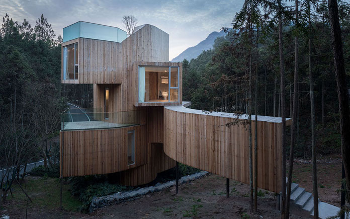 Qiyunshan Tree House by Bengo Studio, Tree house hotel.