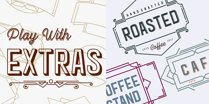 Twenty-four styles in total plus lots of typographic extras.