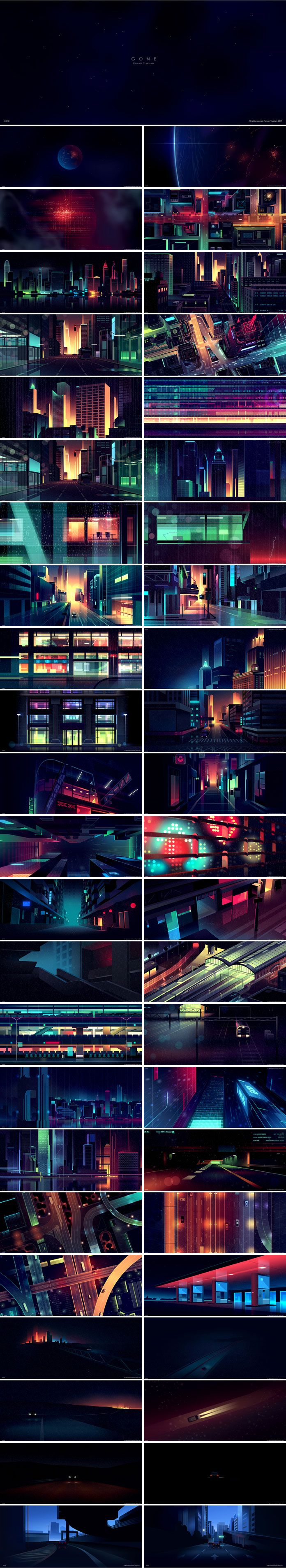 Gone illustration series by Romain Trystram Gone illustration series by Romain Trystram