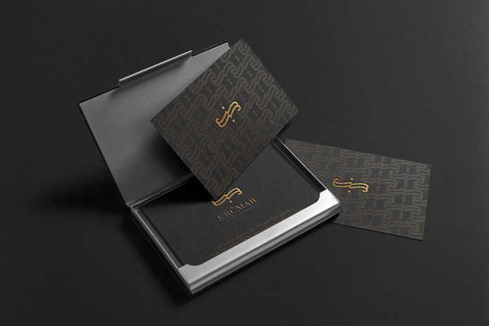Business cards in a box. Business cards in a box.