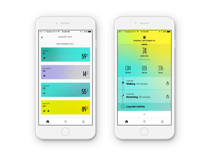 App user interface design.