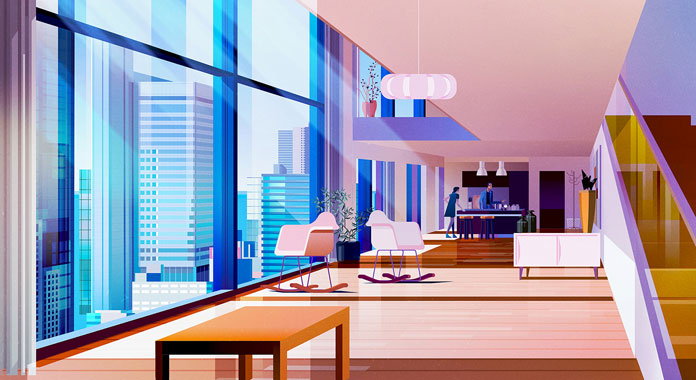 James Gilleard Illustrations, Sophisticated style of living James Gilleard Illustrations, Sophisticated style of living