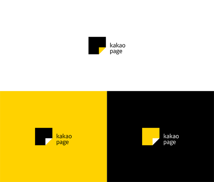 Kakaopage logo versions. Kakaopage logo versions.