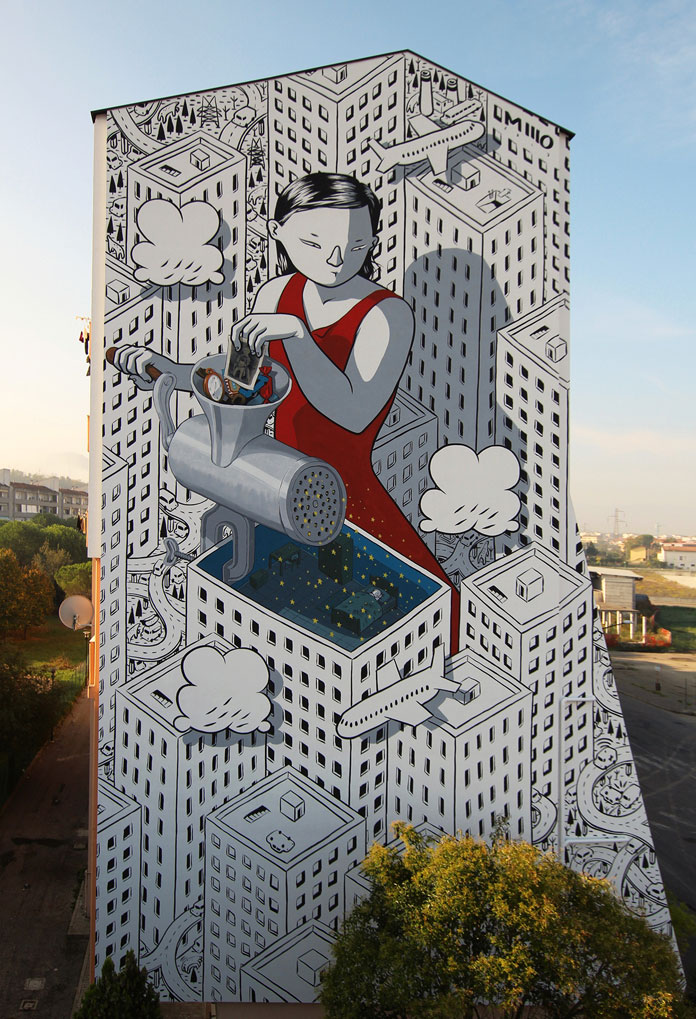 Mural by Italian street artist Francesco Camillo Giorgino, aka Millo.