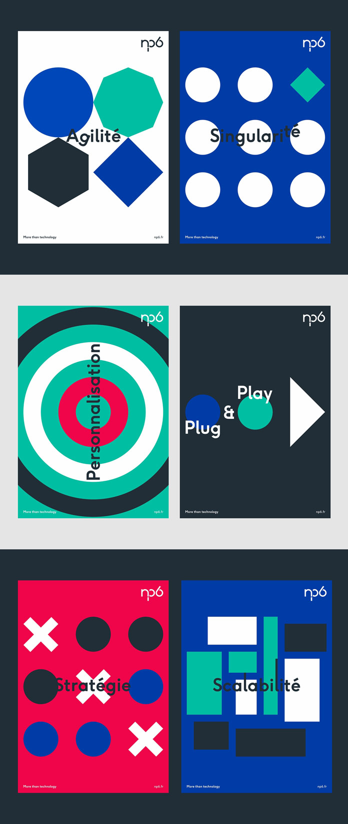 A series of minimalist graphics.