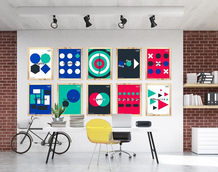 Posters on the wall.