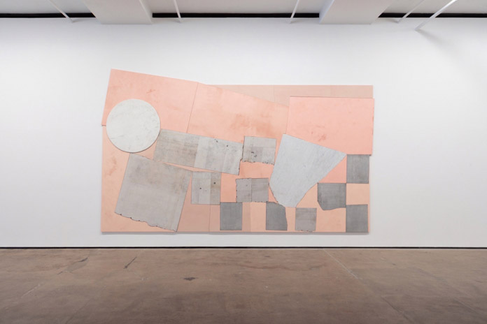 Installation view of Sam Moyer: Wide Wake at Sean Kelly gallery in New York City, Image by JSP Art Photography