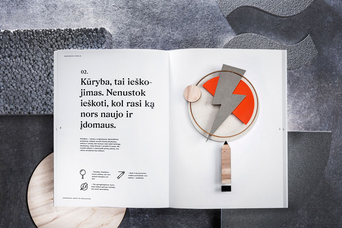 Over twenty rules of creativity illustrated in a form of visual statement.