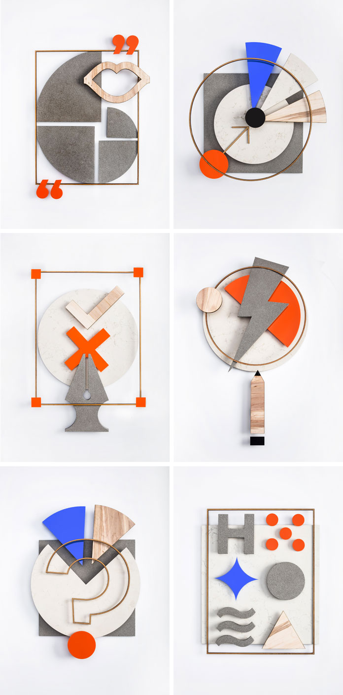 Material icons illustrate more than twenty rules of creativity.