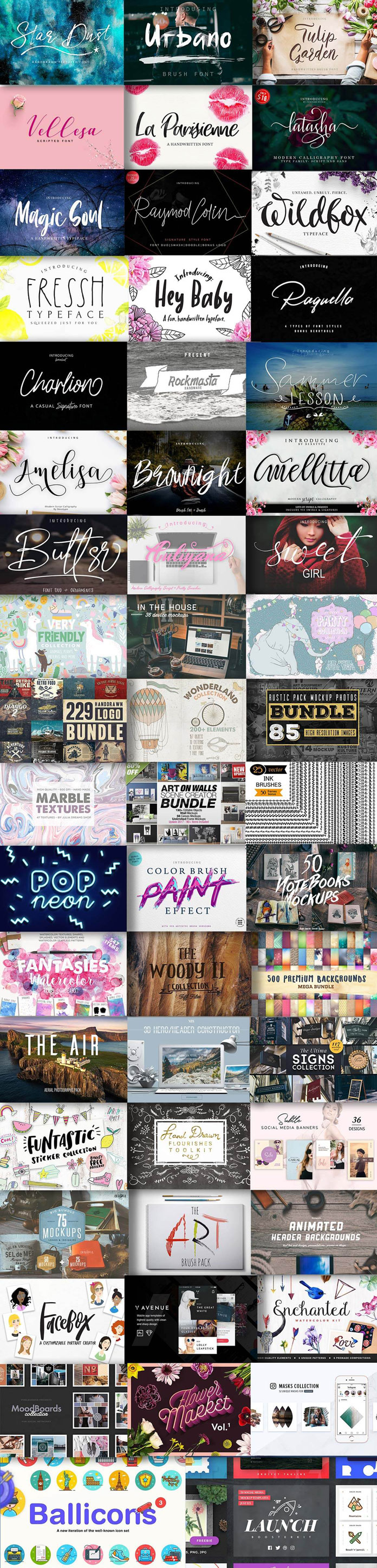 Fantastic Fusion Bundle - 21 fonts, over 4000 graphics.