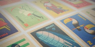 Vintage Matchbox Labels A to Z - Illustrated Alphabet Print by 67 Inc - Detail View