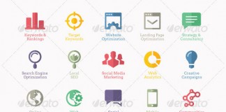 55 Flat SEO Service and Web Design Icons