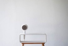 ECHO - bookcase with integrated marble bluetooth speaker by Claudio Larcher