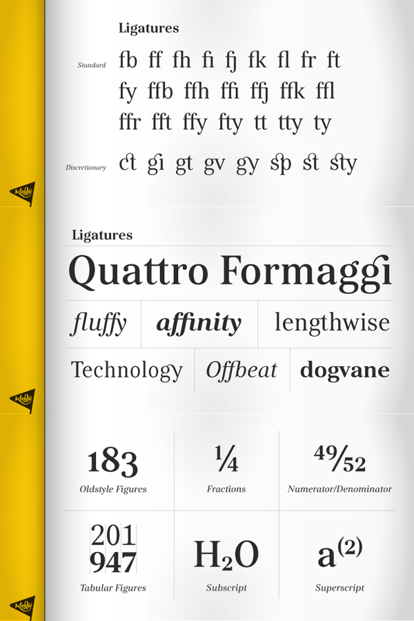 Kostic Serif - OpenType Features