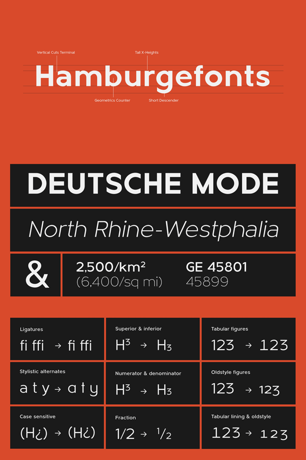 The Metrisch typeface with lots of OpenType features.