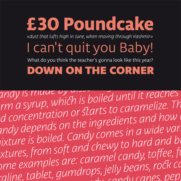 The Libertad font family, a sans-serif typeface that combines humanist with grotesk type specifications.