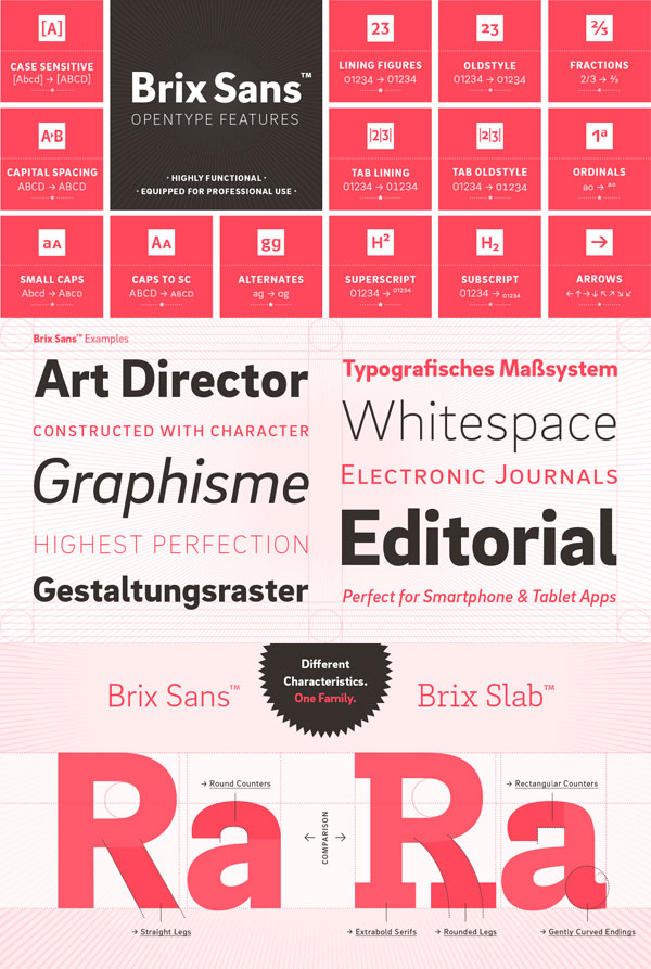 The Brix Sans font family, a sans serif typeface from HVD Fonts. The Brix Sans font family, a sans serif typeface from HVD Fonts.