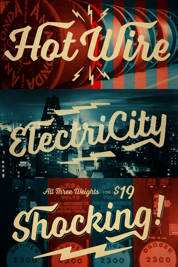 Voltage typeface - created by award-winning type designer Laura Worthington.