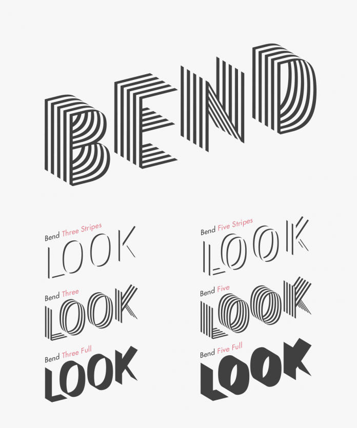 Bend ribbon typefaces in 6 styles. Bend ribbon typefaces in 6 styles.