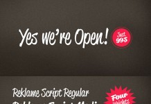 Reklame Script font family by Hannes von Döhren (HVD Fonts).