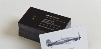 Close up of the business cards.