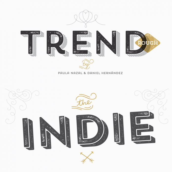 Trend Rough, a font made of layers with a worn look by Paula Nazal Selaive and Daniel Hernández.