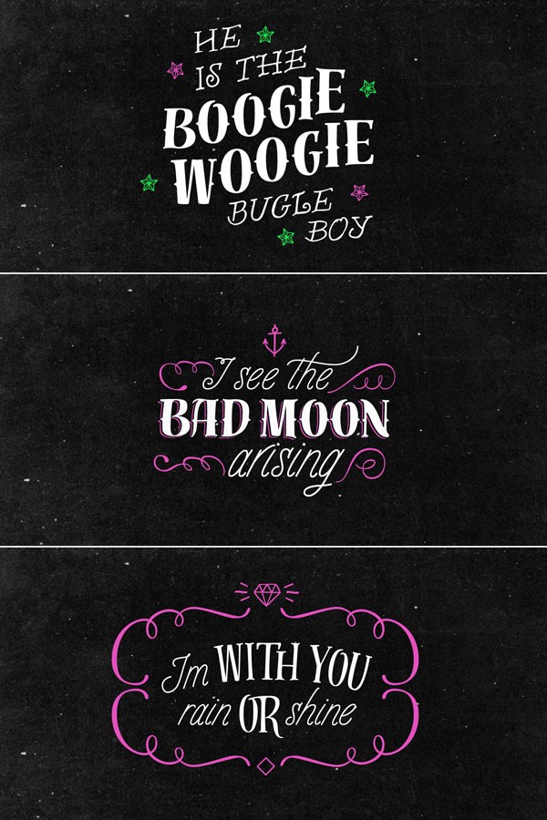 Some titles created in a nice hand drawn look and feel