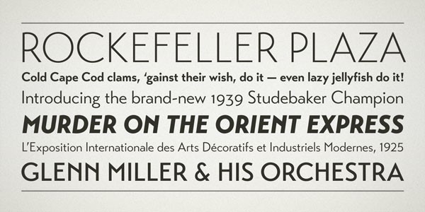 A good readable look with an Art Deco touch.