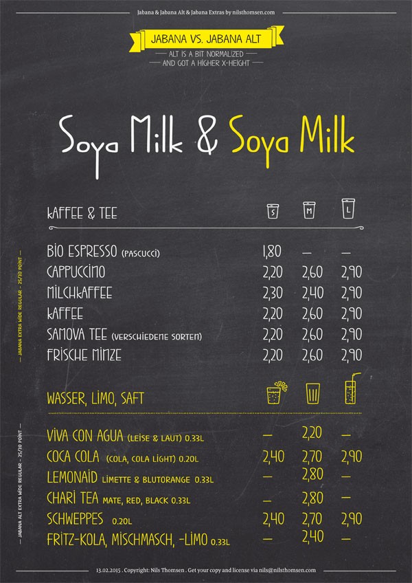 A great typeface for the ue in coffee shops.