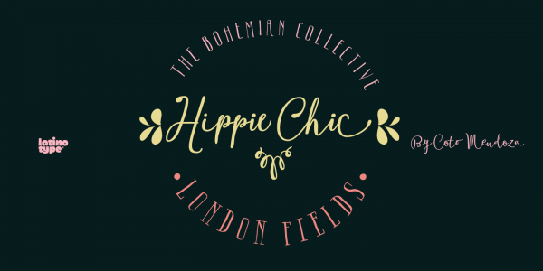 The Boho fonts are based on typefaces with a touch of hippie chic created by Guisela Mendoza.