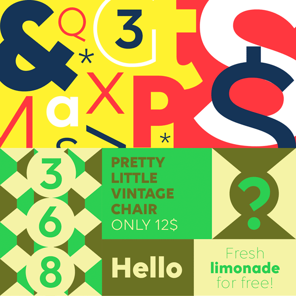 This typeface by font designer Namrata Goyal conveys a modern and sturdy look.
