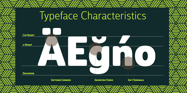 Some of the typeface characteristics.