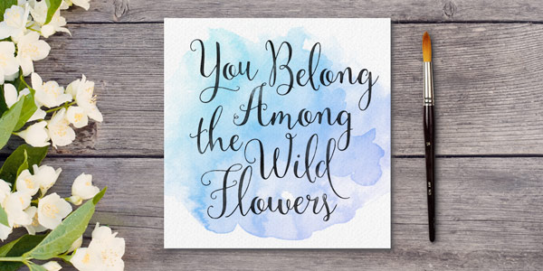 Example of use. This typeface conveys a natural lettering.