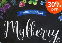 Mulberry, a handwritten calligraphy script font family.