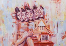 'No Place Like Home' - acrylic painting on canvas in the size of 100 cm x 100 cm.