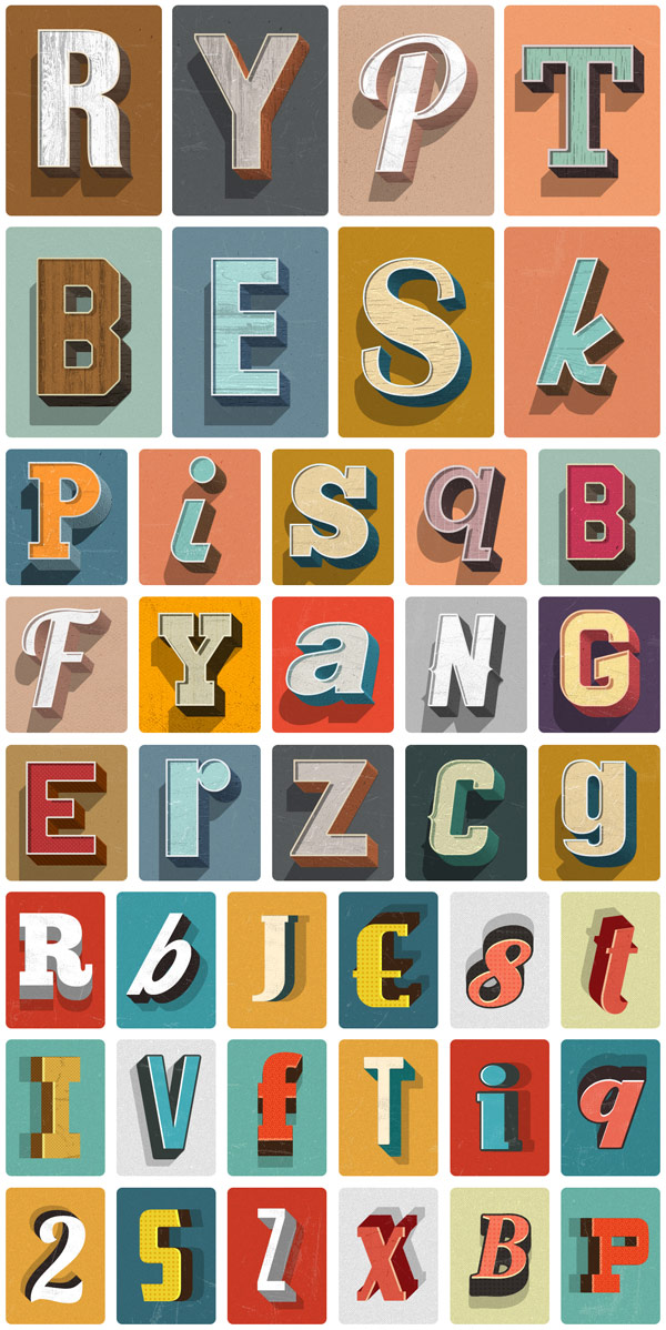 Download this pack and create countless retro text styles with ease.