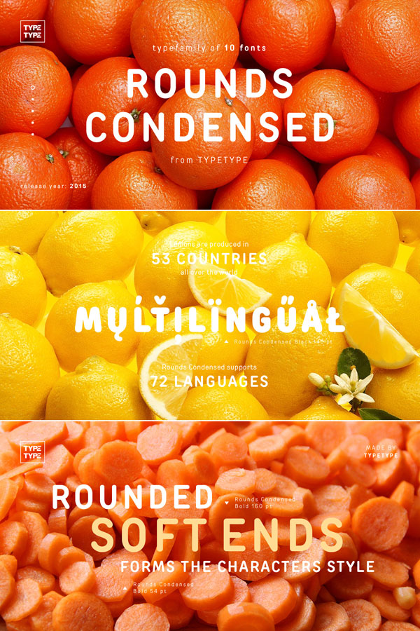 The TT Rounds Condensed font family from foundry TypeType. The TT Rounds Condensed font family from foundry TypeType.