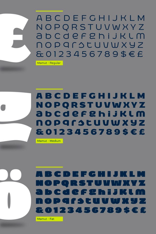Characters of Mamut Regular, Medium, and Bold. Characters of Mamut Regular, Medium, and Bold.