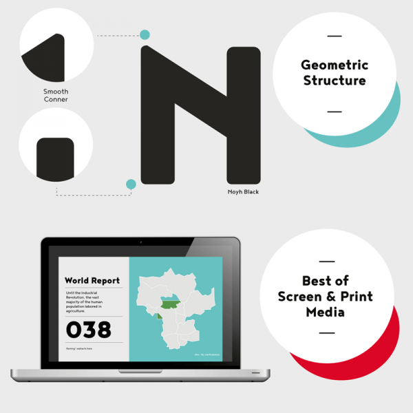 Noyh's typeface is based on a geometric design with smooth rounded edges – You can use this family for both screen and print media. Noyh's typeface is based on a geometric design with smooth rounded edges – You can use this family for both screen and print media.