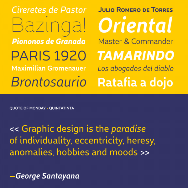 The Dupla type family. Some examples of weights and styles.