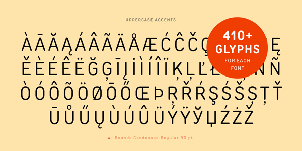 Over 410 glyphs for each font. Over 410 glyphs for each font.