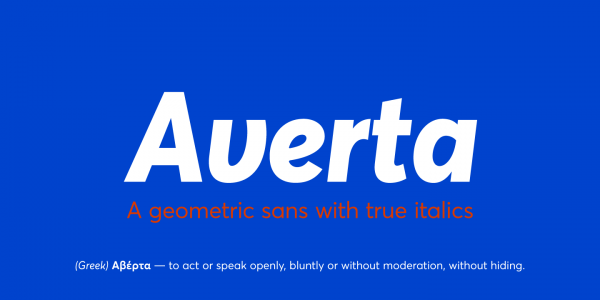 Averta, a font family by Kostas Bartsokas that brings together features from early European grotesques and American gothics. Averta, a font family by Kostas Bartsokas that brings together features from early European grotesques and American gothics.