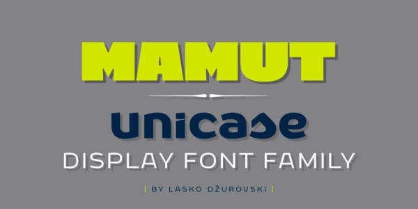 Mamut, a unicase display font family by Lasko Dzurovski. Mamut, a unicase display font family by Lasko Dzurovski.