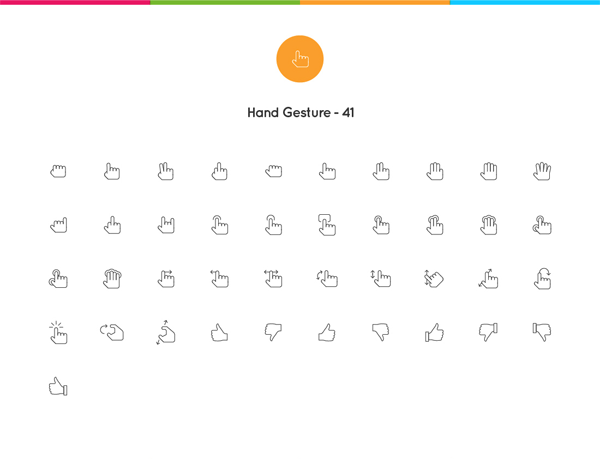 41 hand gesture graphics.