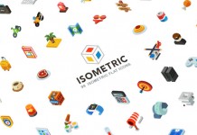 A download pack of 99 isometric flat icons.